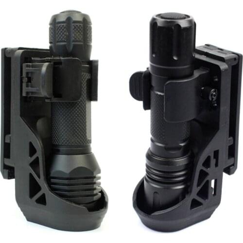 360°Rotatable Tactical Flashlight Holster With Lever Side Lock System Set Tactical Flashlight Holder V51 for 1"-1.25" Flashlight