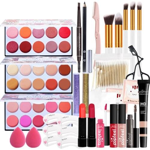 All In One Makeup Starter Kit Make Up Suit Light Makeup Gift Box Girl Cosmetic Blush Eye Shadow Lipstick Eyeliner Face Makeup