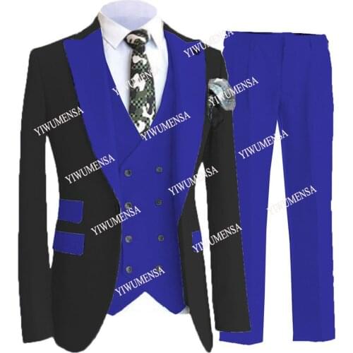 YIWUMENSA Spring /Autumn Black Business Mens Suits Formal Jacket+Vest+Pants Male Fashion Blazer Masculino Prom Party Dress 2022