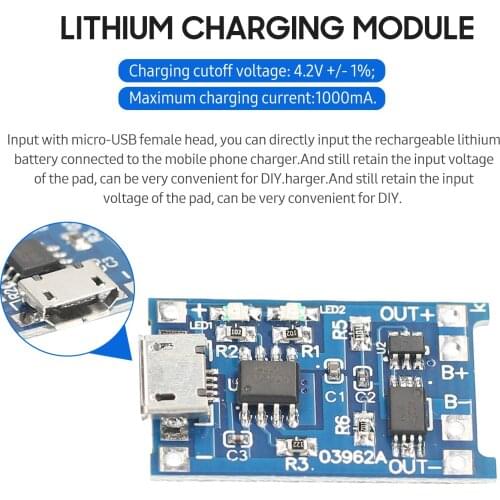 Micro USB 5V 1A Lithium Battery Charging Board Charger Module 5V 2A Li Lon Battery Protection Module Charge Discharge Controller