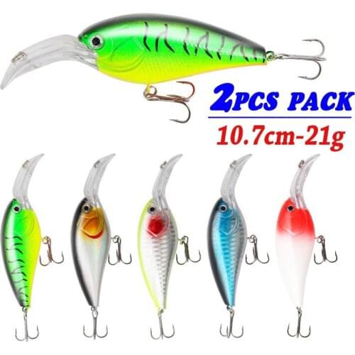 2PCS Minnow Fishing Lures Floating Bait Artificial Hard Fish Lures Wobblers Swimbait Fishing Tackle 21g-10.7cm