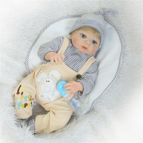 22" reborn dolls full body silicone baby reborn girl boy baby newborn dolls gift blond hair wig bebe real reborn bonecas