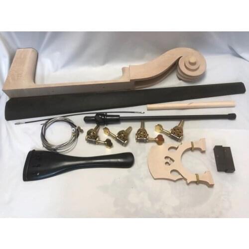 3/4 Upright Bass part:neck,fingerboard,bridge,tailpiece,Germany style pegs etc
