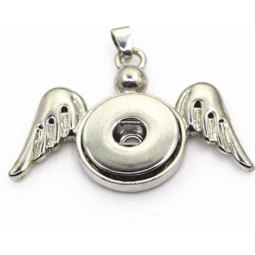 6pcs/lot Snap Necklace pendant angel wing snap pendants charms Diy snaps jewelry pendant for 18mm Snap Buttons
