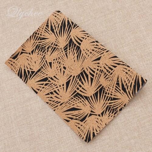 A4 29*21cm Coconut Tree Leaves Circles Pattern Soft Cork Fabric DIY Making Craft Handbag Sewing Patchwork