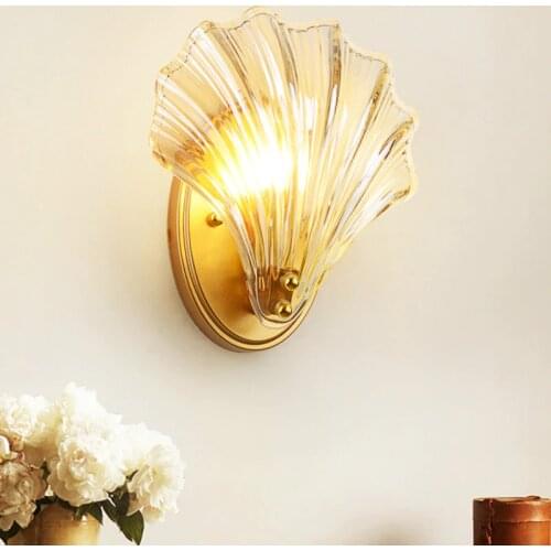 American shell wall lamp light luxury bedroom bedside lamp nordic living room background wall room aisle personality lampLB12145