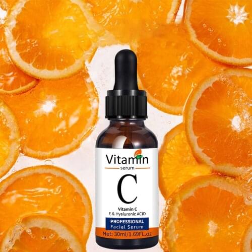 Vitamin C Stock Solution Essence Improve Dull Rough Lighten Spots Brighten Even Out Skin Anti-Aging Hyaluronic Acid Facial Serum