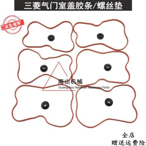 Free shipping for 6D22 6D24 Valve Cover Rubber Strip Engine Valve Cover Screw Pad excavator parts