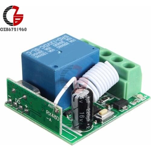 1 Channel RF Wireless Time Delay Relay Module Remote Control Switch MCU Self-lock Delay Off DC 12V 315MHz DIY