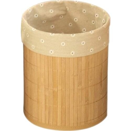Blesiya Foldable Bamboo Dustbin Rubbish Waste Bin Kitchen Trash Can Home