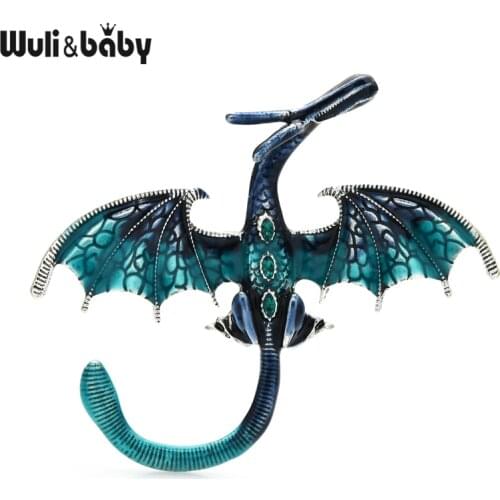 Wuli&baby 6 Colors TV-Play Dragon Brooches Newest Quality Enamel Brooch Pins 2021 Jewelry Accessories