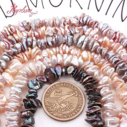 5x10mm Reborn Keshi Irregular Beads Natural Freshwater Pearl Beads for DIY Accessories Jewelry Making Necklace Bracelet 15"