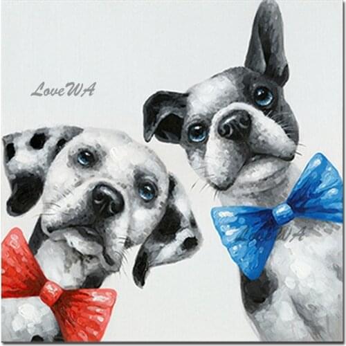 Kids Room Decorative Item Cartoon Animal Picture Wall Hangings Abstract Pet Dog Animal Oil Painting High Quality Art On Canvas