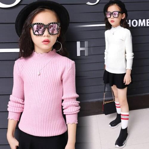 Spring Autumn Girl Slim Waisted Thin Sweaters Fashion Baby Knitwear For Girls Casual Knit Crop Top Black White Pink Red Color
