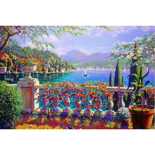 Garden sea The wooden puzzle 1000 pieces ersion jigsaw puzzle white card adult childrens educational toys