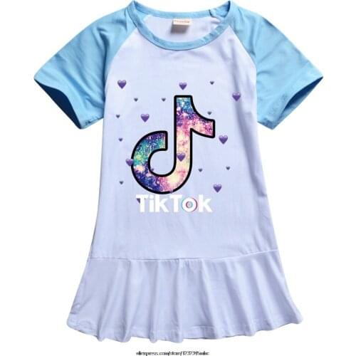 Girls Children Tik Tok Cartoons Dress Kids Princess Rainbow Girls Birthday Party Dress Costume kids dresses for girls