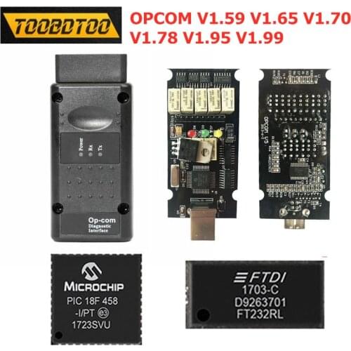 For Opel OPCOM New Firmware V1.59 V1.65 V1.70 V1.78 V1.95 V1.99 With PIC18F458 FTDI Chip OPCOM V1.95 FT232RQ Chip More Stable