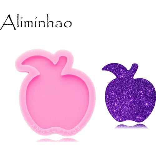 DY0574 Shiny 1.58in Apple Mould for Phone Grip Silicone Epoxy Resin Mold Badge Reel Phone