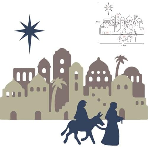 Arabs Riding Horses Metal Cutting Dies Cut Die Mold Desert Castle DIY Scrapbook Paper Craft Knife Mould Blade Punch Stencil Dies