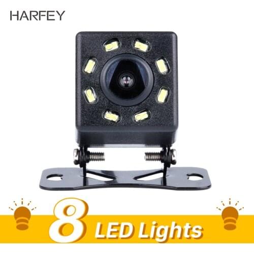Harfey 648*488 8 LED Display Plastic pixels wire HD Universal Car Rearview Camera Reverse Parking Backup Monitor Kit CCD CMOS
