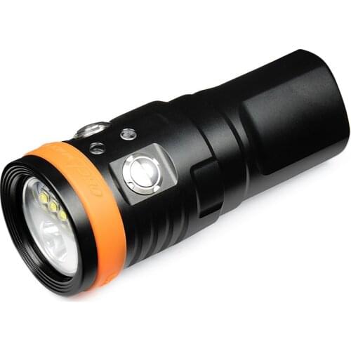 ORCA Scuba Diving 2200 lumens D900V 3-Color LED Flashlight Torch Underwater 150-Meter Waterproof Search Night Dive Freediving