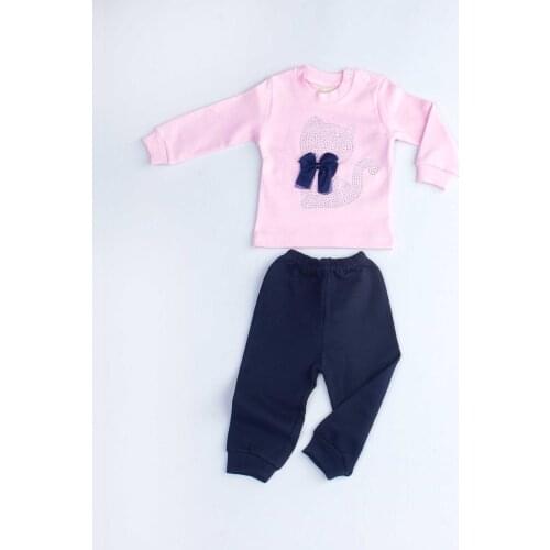 Pink Rabbit Baby Girl 2 Piece Set Tracksuit Bottom Babies Girls Wear Top Outfit Cotton Casual Casual Outfit Models