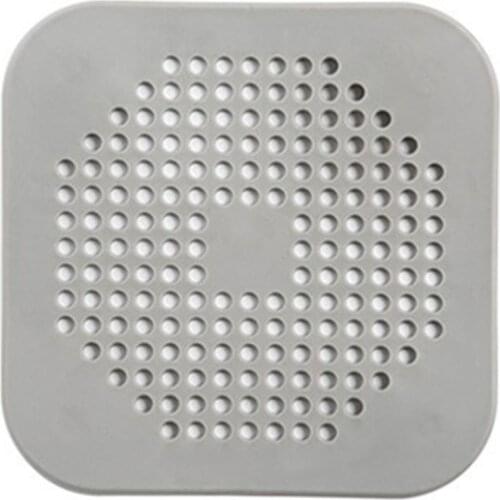 Kitchen Square Silicone Anti-blocking Floor Drain Plug Bathroom Tub Basin Filter Hair Catcher Colander Sink Net Strainer