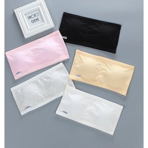 Summer Girl Underwear Tube Top No Shoulder Strap Young Girl Beauty Back Soft Sports Bra Invisible Lingerie Children Underclothes