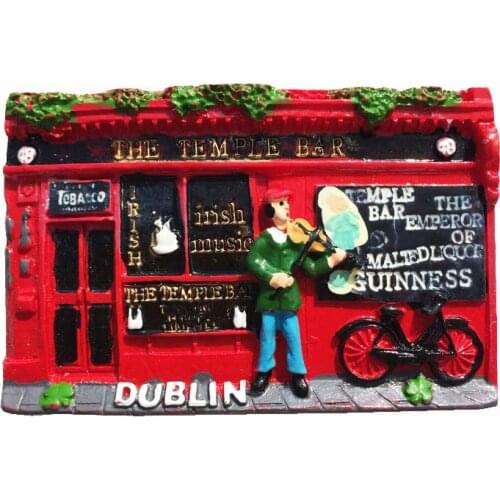 Lychee Irish Busking Fridge Magnet Famouse City Refrigerator Magnetic Sticker Travel Souvenirs Home Decoration