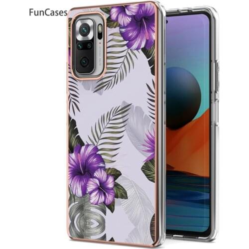 Flower Soft Silicone Phone Case For telefon Redmi Note 10Pro Cases Covers Protective sFor Xiaomi Redmi estojo Note 10 Pro Max