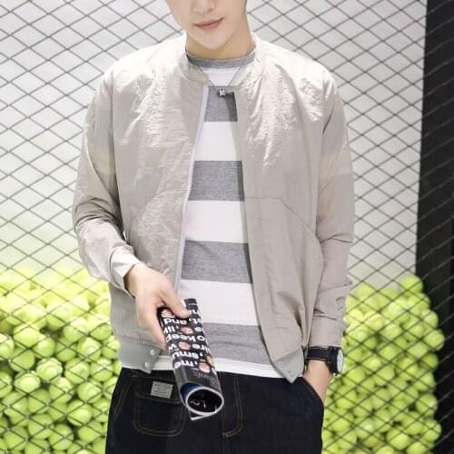 New Zipper UV-protection Wear Clothes Big Size Mens Tide Leisure Jacket Thin Coat Summer Full Length Mens Jacket