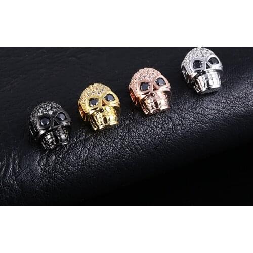 New arrival Womens Fashion Golden High Quality Cubic Zironia Skull Accessories Jewelry