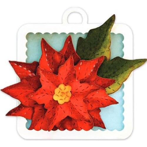 Christmas Flower Leaves Metal Cutting Dies New Stencils for DIY Scrapbooking DIY Paper Cards Craft Making Decoration