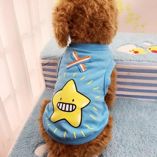 Pet Clothes Spring And Summer New Webbing X Teddy French Bulldog Vest Cartoon Pattern Cat Clothing