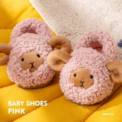 Autumn Shoes for Children Boots for Girls Cotton Shoes Cute Sheep Home Slippers Warm Non-slip Baby Girl Toddler Shoes