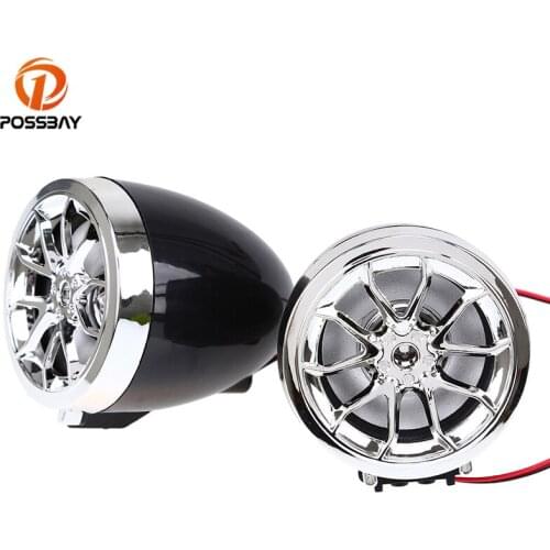 POSSBAY Waterproof Motorcycle Stereo Speaker Motorcycle Audio Radio Sound System Stereo Speakers MP3 for Honda Yamaha Suzuki