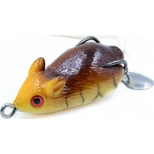 1Pcs/lot 3D Eye mouse Lure 5cm 10g Fishing Lures Treble Hooks Top water Ray Frog Artificial Crank Strong Artificial Soft Bait