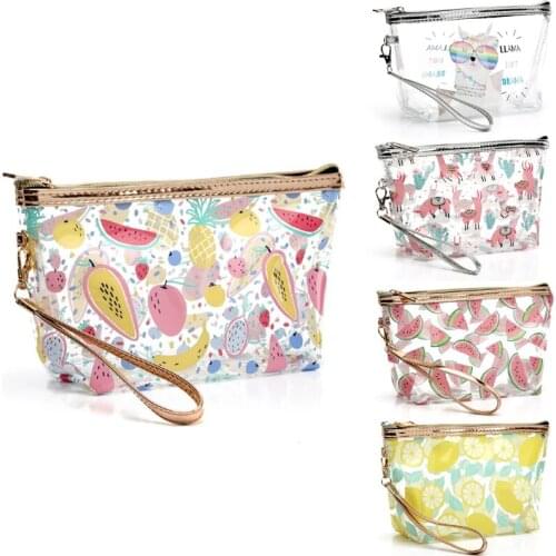 Transparent Cosmetic Bag Girl Waterproof Fruit Cosmetic Bag Travel Bag Beach Storage Bag Lipstick Small Item Storage