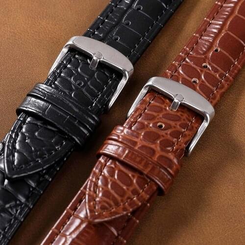 2019 Watch Band Women Men Genuine Leather Straps 12mm 16mm 20mm Watch Accessories High Quality Brown Colors 22mm 24mm Watchbands
