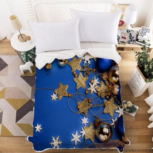 Happy Christmas Blanket 3D Christmas Tree Print Blanket Super Soft Modern Home Bed Set Bedroom Decoration