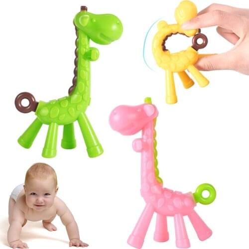 Baby Silicone Giraffe Teether Safety Silicone Molar Stick Baby Fawn Teether Bite Tape Box Bebe Baby Care Toys Jouet Bebe