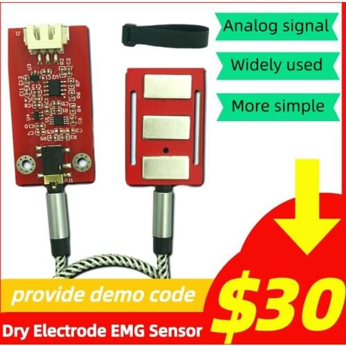 Dry Electrode EMG Sensor Electrical Muscle Sensor Analog Signal Acquisition Module Available Wearing Device Provide Demo Code