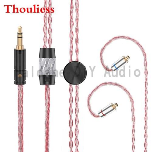 Thouliess HIFI 3.5/2.5/4.4 Balanced 7nOCC Silver Plated Headphone Upgrade Cable MMCX Connector Headphone Plug