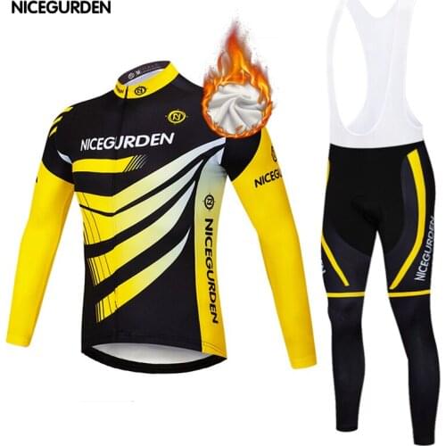 Long-sleeved jersey windproof and warm 2020 cycling wear suit mens cycling jersey slim fit mountain bike bib triathlon jersey