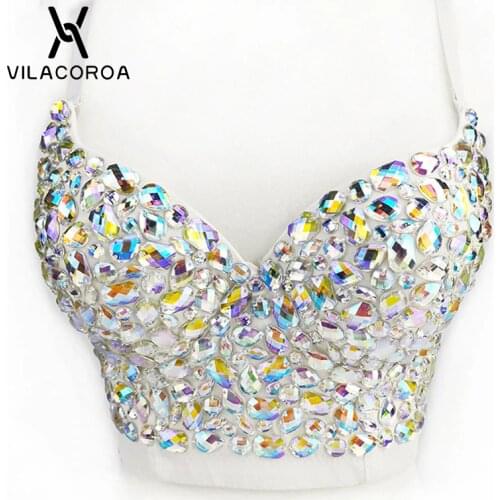 Corset Sexy Camisole Crop Top Women Diamond Bra Sleeveless Open Back Sequins Tops Ladies Party Clothes Womens Sexy Crop Top