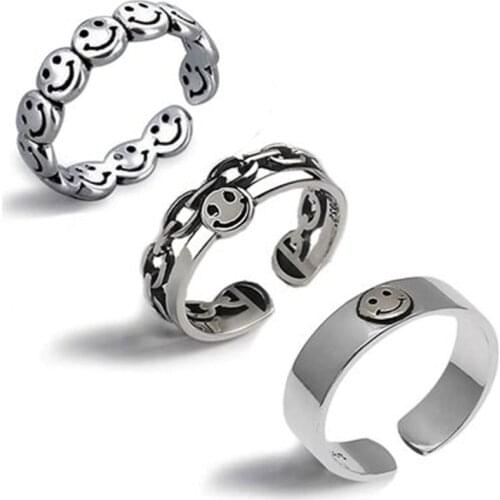 Hip Hop/Rock Geometric Round Punk Ring Set Open Index Finger Accessory Joint Ring Fashion Ladies Jewelry