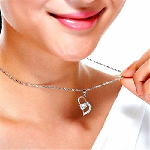 Hot noble 925 Sterling Silver purple Zircon romantic heart pendant Necklace for Women Fashion party luxury Jewelry Holiday gifts
