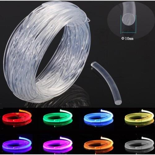10.0mm Transparent Side Glow Optical Fiber Super Bright Plastic Optical fiber FDDI for Car Lighting Keyboard Headphone Cable