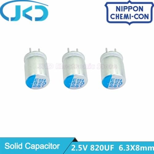 10pcs 820uF 2.5V NCC 6.3x8mm 8x8mm Super Low ESR 2.5V820uF For Motherboard VGA Solid Capacitors