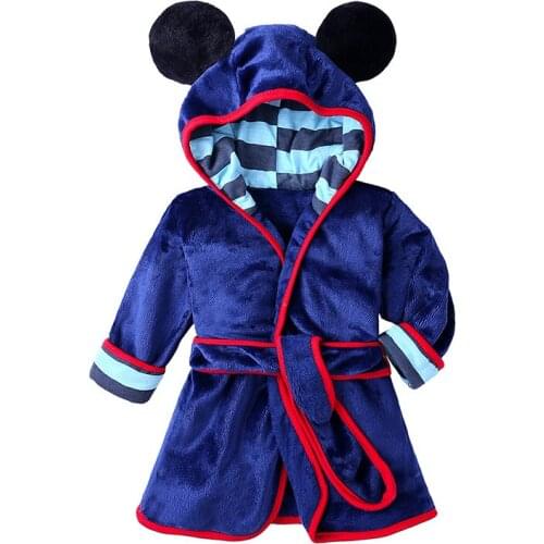 2021 kids bathrobe Minnie Mickey soft flannel robe nightgown boy and girl warm bathrobe 2-6 years old